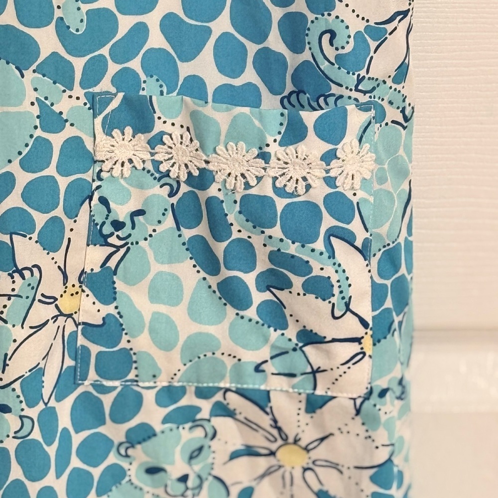 Lilly Pulitzer Aqua & White Floral Casual Sundress - Picture 3 of 12